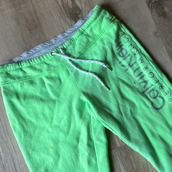 Calvin Klein Neon Green Jogger Sweatpants Size 0X, Quick Dry - Picture 2 of 4